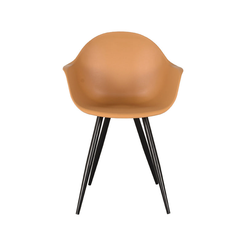Eetkamerstoel Luca Oker PP Zwart Metalen Frame 58x54x85 cm-Eetkamerstoelen-LABEL51