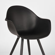 Eetkamerstoel Luca Zwart PP Zwart Metalen Frame 58x54x85 cm-Eetkamerstoelen-LABEL51