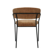 Eetkamerstoel Luuk Cognac Elite Zwart Metalen Frame 58x45x80 cm-Eetkamerstoelen-LABEL51