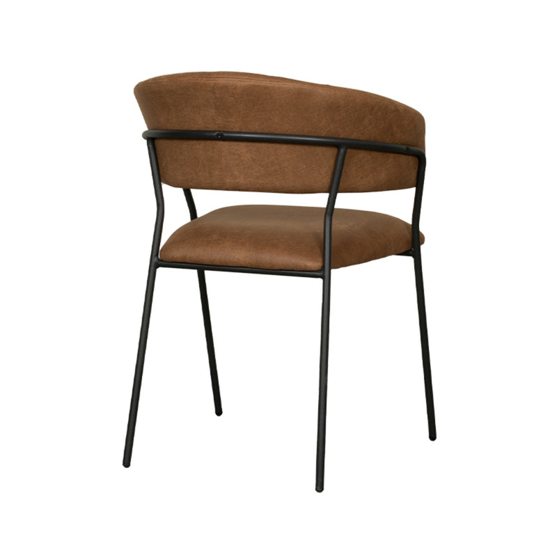Eetkamerstoel Luuk Cognac Micro Suede 58x45x80 cm-Eetkamerstoelen-LABEL51