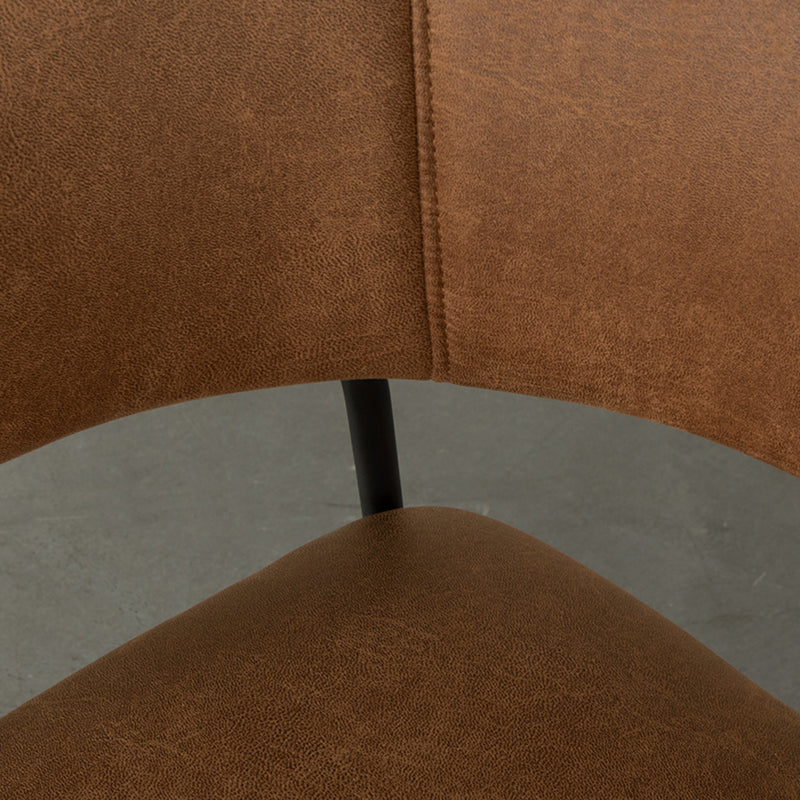 Eetkamerstoel Luuk Cognac Micro Suede 58x45x80 cm-Eetkamerstoelen-LABEL51