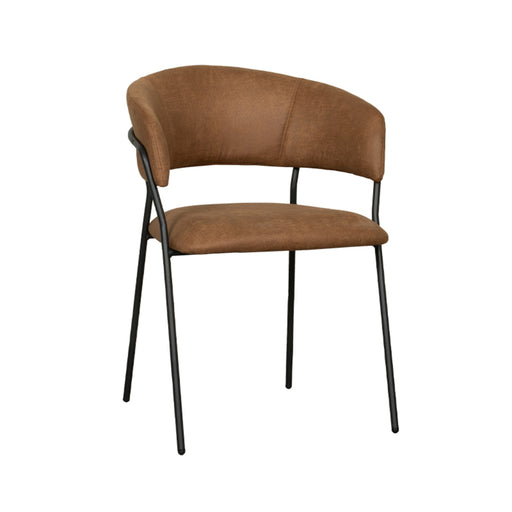 Eetkamerstoel Luuk - Cognac - Micro Suede-Eetkamerstoelen-LABEL51