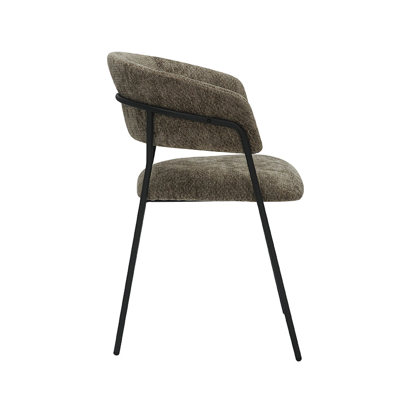 Eetkamerstoel Luuk Hunter Elite Zwart Metalen Frame 58x45x80 cm-Eetkamerstoelen-LABEL51