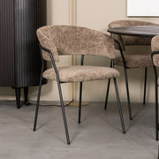 Eetkamerstoel Luuk Hunter Elite Zwart Metalen Frame 58x45x80 cm-Eetkamerstoelen-LABEL51
