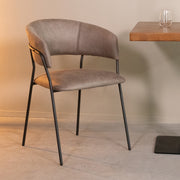 Eetkamerstoel Luuk Taupe Micro Suede 58x45x80 cm-Eetkamerstoelen-LABEL51