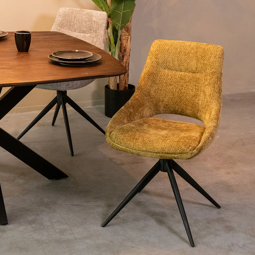 Eetkamerstoel Marlow - Mustard - Elite - Draaibaar-Eetkamerstoelen-LABEL51