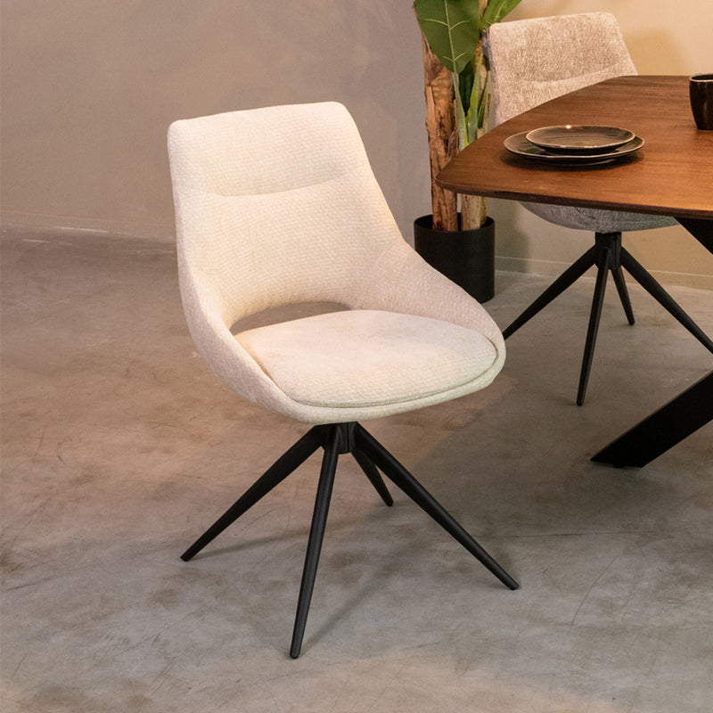 Eetkamerstoel Marlow Naturel Elite Draaibaar 48x63x86 cm-Eetkamerstoelen-LABEL51