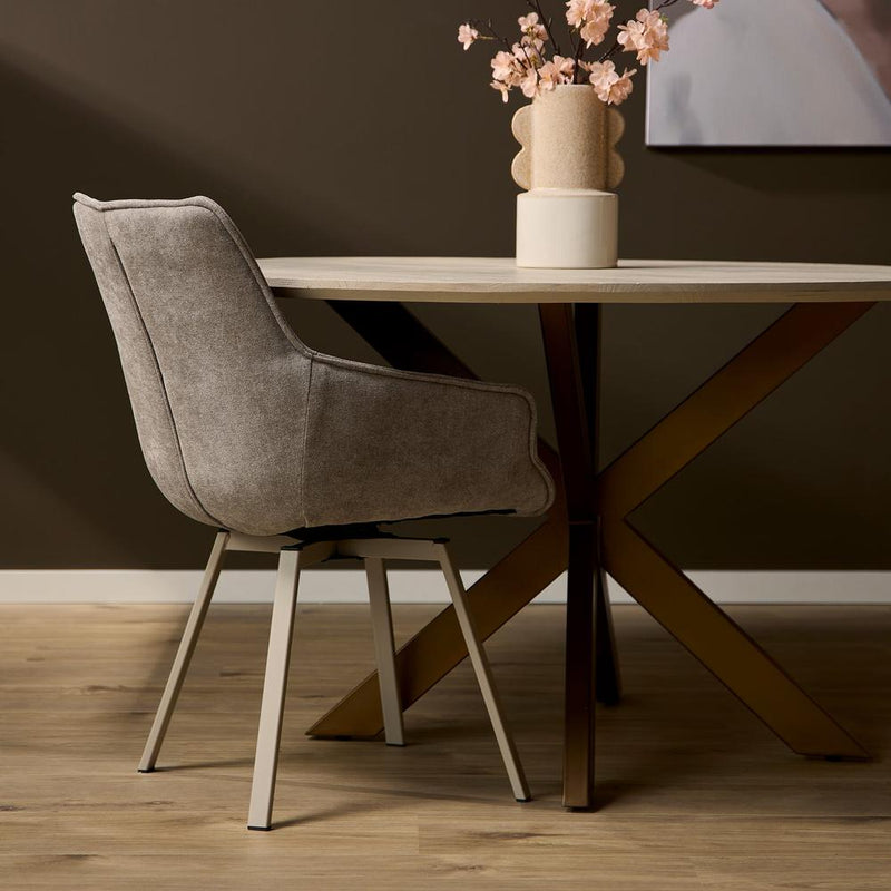 Eetkamerstoel Mees Taupe 57x62.5x86.5 cm-Eetkamerstoelen-Starfurn
