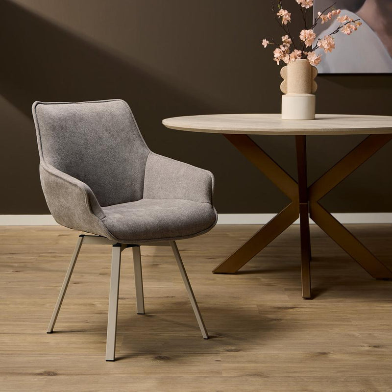 Eetkamerstoel Mees Taupe 57x62.5x86.5 cm-Eetkamerstoelen-Starfurn