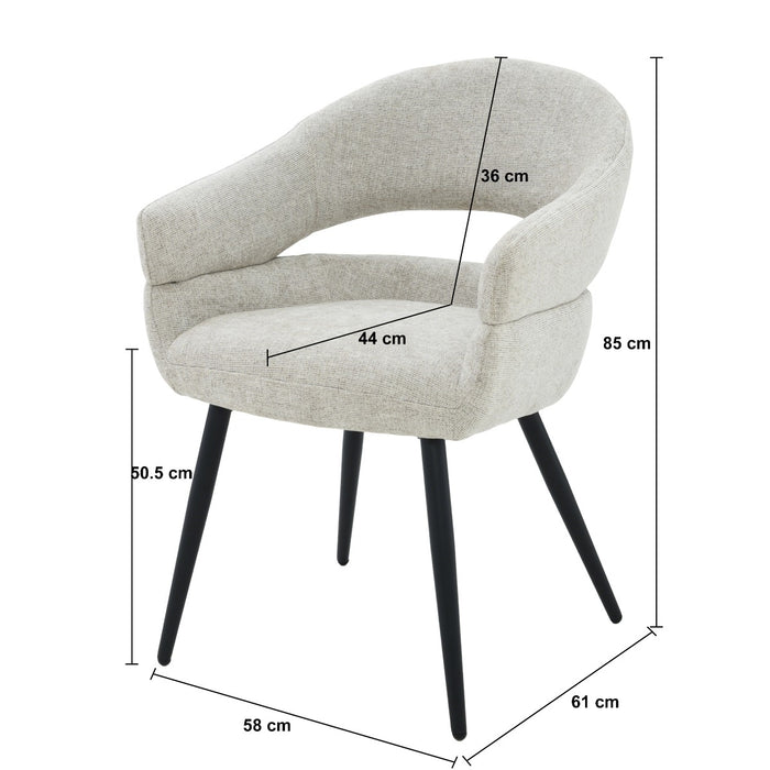 Eetkamerstoel Megan Beige 58 cm-Eetkamerstoelen-Livingfurn
