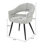 Eetkamerstoel Megan Bisque Oasis 58 cm 58x62x85 cm-Eetkamerstoelen-Livingfurn