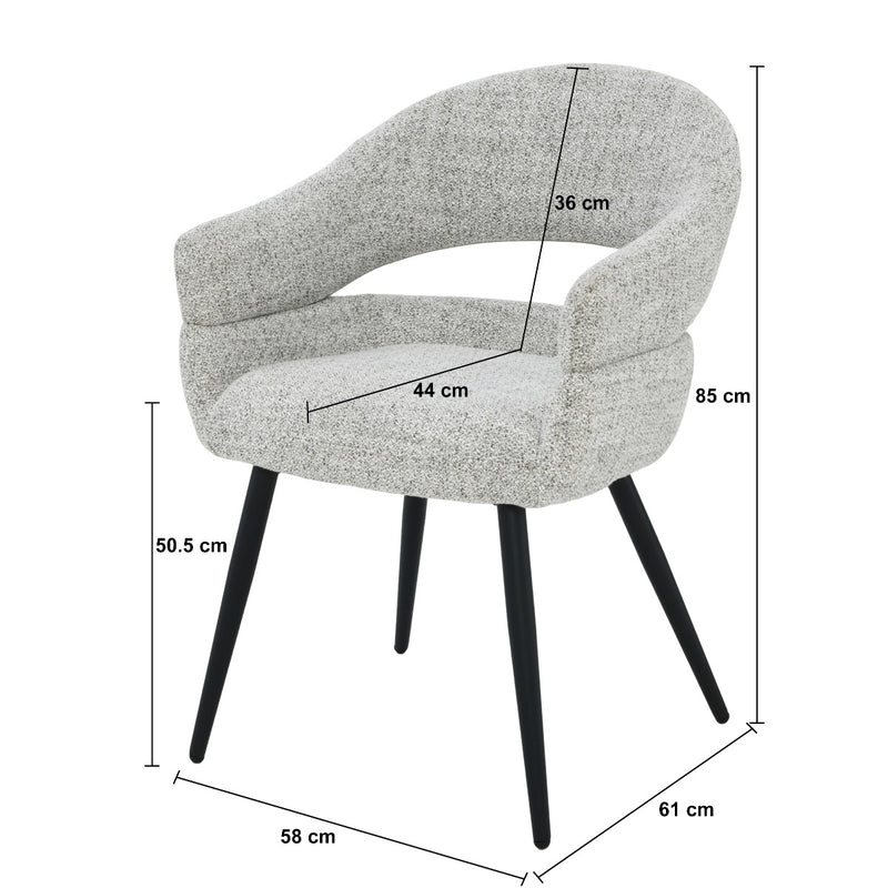 Eetkamerstoel Megan Bisque Oasis 58 cm 58x62x85 cm-Eetkamerstoelen-Livingfurn