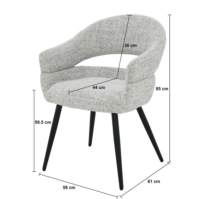 Eetkamerstoel Megan Bisque Oasis 58 cm 58x62x85 cm-Eetkamerstoelen-Livingfurn