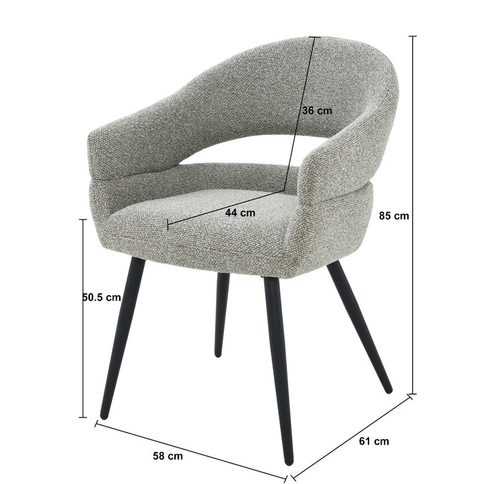 Eetkamerstoel Megan Taupe 58 cm-Eetkamerstoelen-Livingfurn