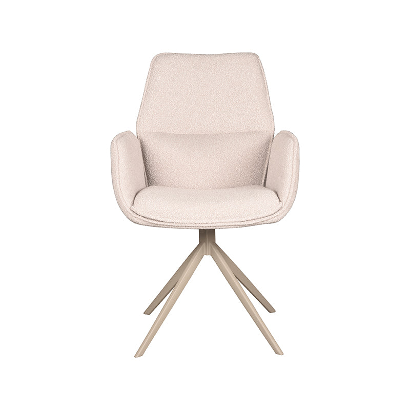Eetkamerstoel Mellow Naturel Boucle #2 Draaibaar 58x63x92 cm-Eetkamerstoelen-LABEL51