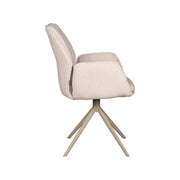 Eetkamerstoel Mellow Naturel Boucle #2 Draaibaar 58x63x92 cm-Eetkamerstoelen-LABEL51