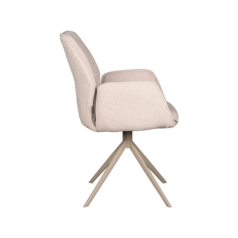 Eetkamerstoel Mellow Naturel Boucle #2 Draaibaar 58x63x92 cm-Eetkamerstoelen-LABEL51