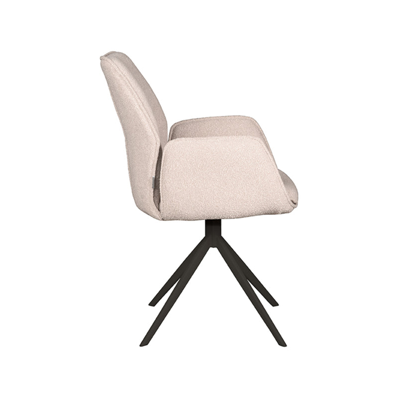 Eetkamerstoel Mellow Naturel Boucle Draaibaar 58x63x92 cm-Eetkamerstoelen-LABEL51