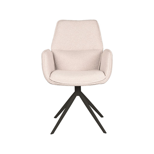 Eetkamerstoel Mellow - Naturel - Boucle - Draaibaar-Eetkamerstoelen-LABEL51