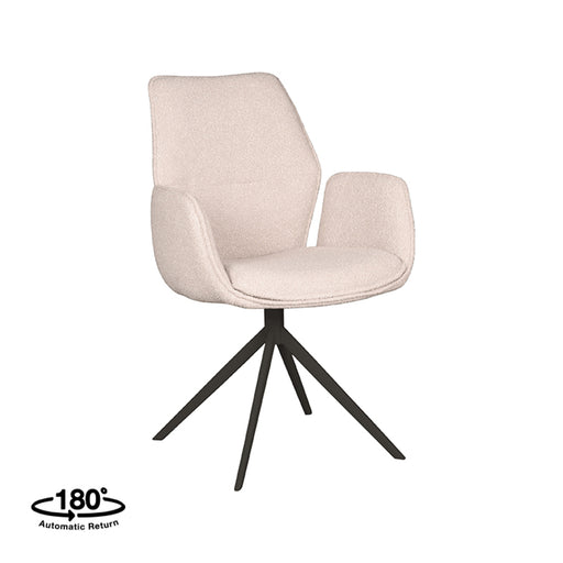 Eetkamerstoel Mellow - Naturel - Boucle - Draaibaar-Eetkamerstoelen-LABEL51