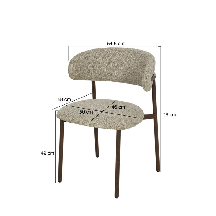 Eetkamerstoel Micah Beige 54 cm-Eetkamerstoelen-Livingfurn
