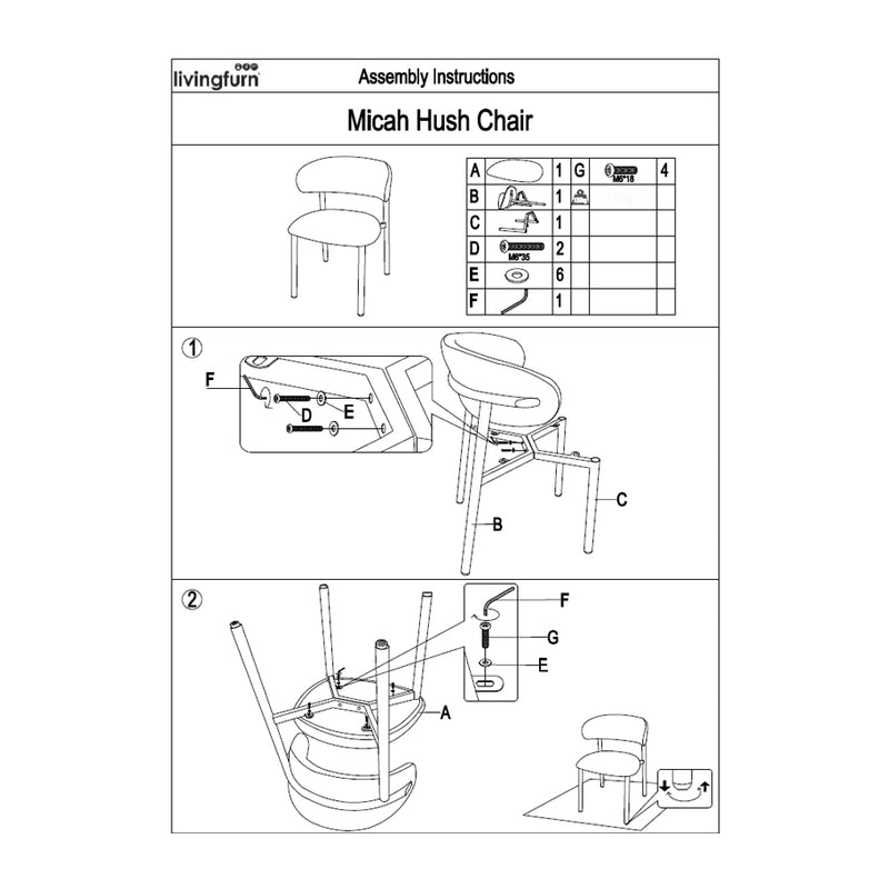 Eetkamerstoel Micah Hush Eiken 54 cm 54.4x58x78 cm-Eetkamerstoelen-Livingfurn
