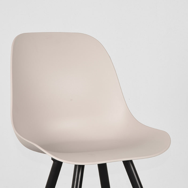 Eetkamerstoel Monza Zand PP Zwart Metalen Frame 46x54x88 cm-Eetkamerstoelen-LABEL51