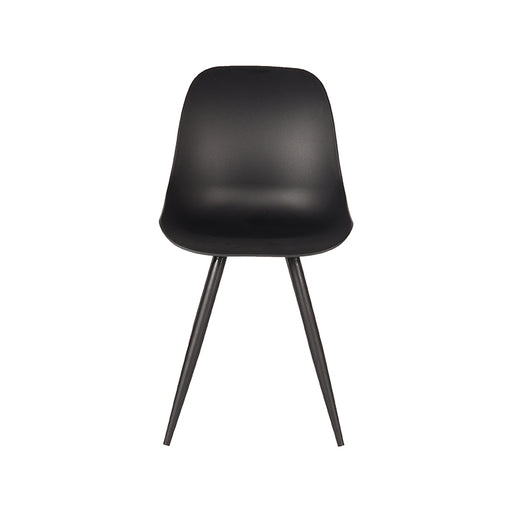 Eetkamerstoel Monza Zwart PP Zwart Metalen Frame 46x54x88 cm-Eetkamerstoelen-LABEL51