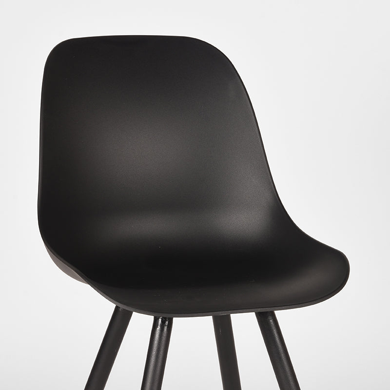 Eetkamerstoel Monza Zwart PP Zwart Metalen Frame 46x54x88 cm-Eetkamerstoelen-LABEL51
