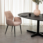 Eetkamerstoel Morris Clay Elite Zwart Metalen Frame 59x62x92 cm-Eetkamerstoelen-LABEL51
