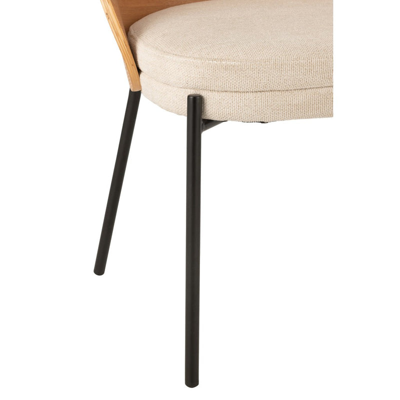 Eetkamerstoel Naturel Polyester 54 cm 54.2x53.5x74.6 cm-Eetkamerstoelen-J-Line