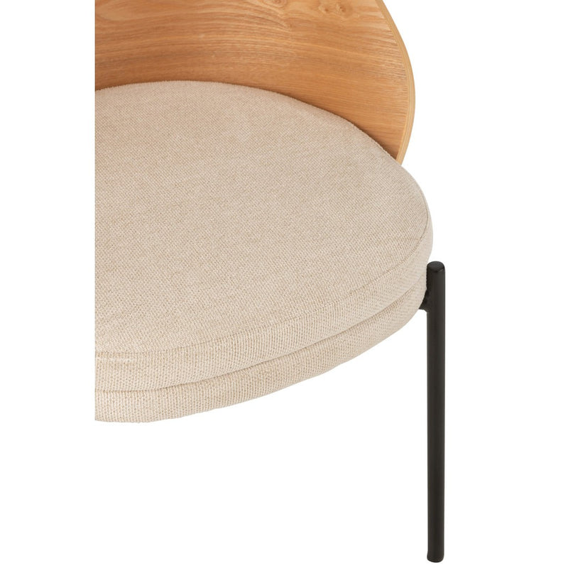 Eetkamerstoel Naturel Polyester 54 cm 54.2x53.5x74.6 cm-Eetkamerstoelen-J-Line