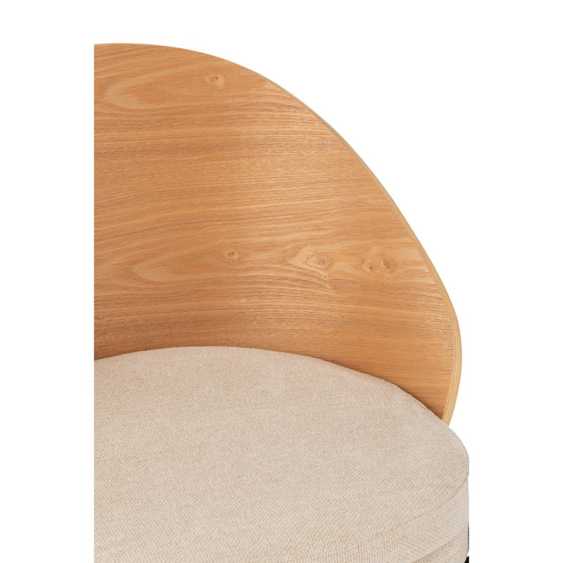Eetkamerstoel Naturel Polyester 54 cm 54.2x53.5x74.6 cm-Eetkamerstoelen-J-Line