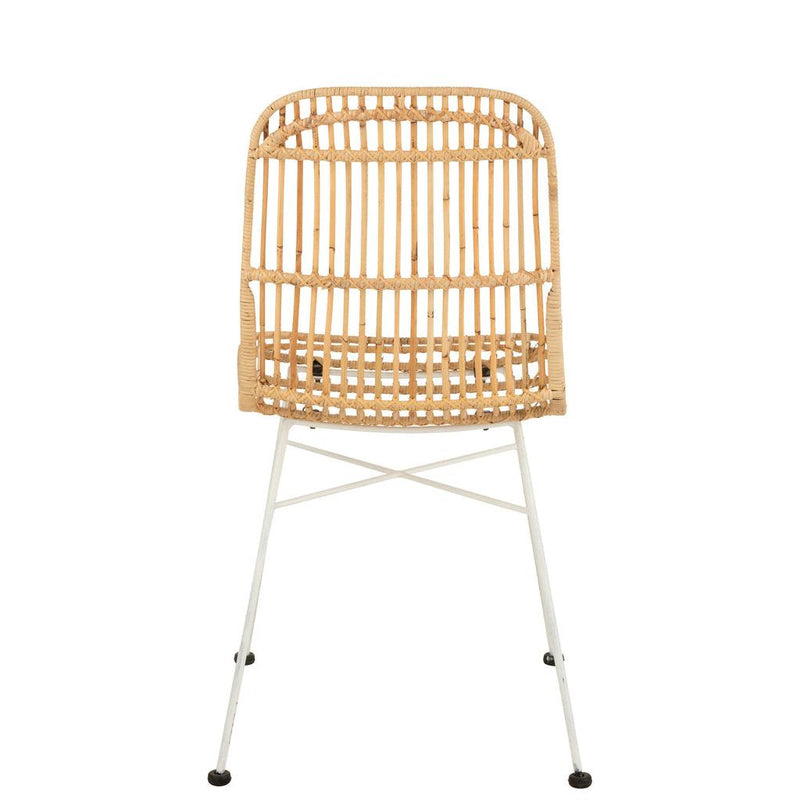 Eetkamerstoel Naturel Rotan 44 cm Rotan,ijzer 44.5x58x88 cm-Eetkamerstoelen-J-Line
