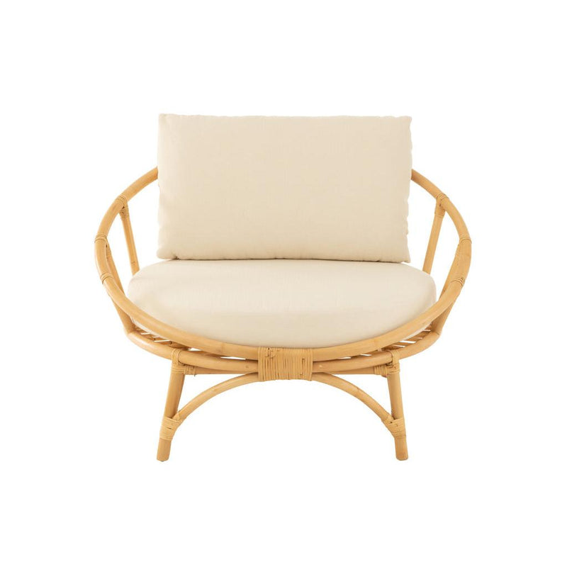Eetkamerstoel Naturel Rotan 98 cm 98x98x70 cm-Kussens-J-Line