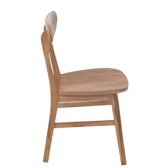 Eetkamerstoel Naturel Teakhout 50 cm-Eetkamerstoelen-J-Line
