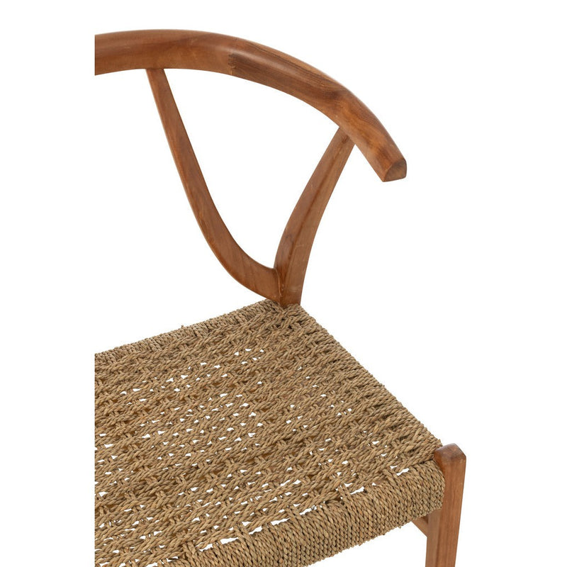 Eetkamerstoel Naturel Teakhout 53 cm 53x50x81 cm-Eetkamerstoelen-J-Line