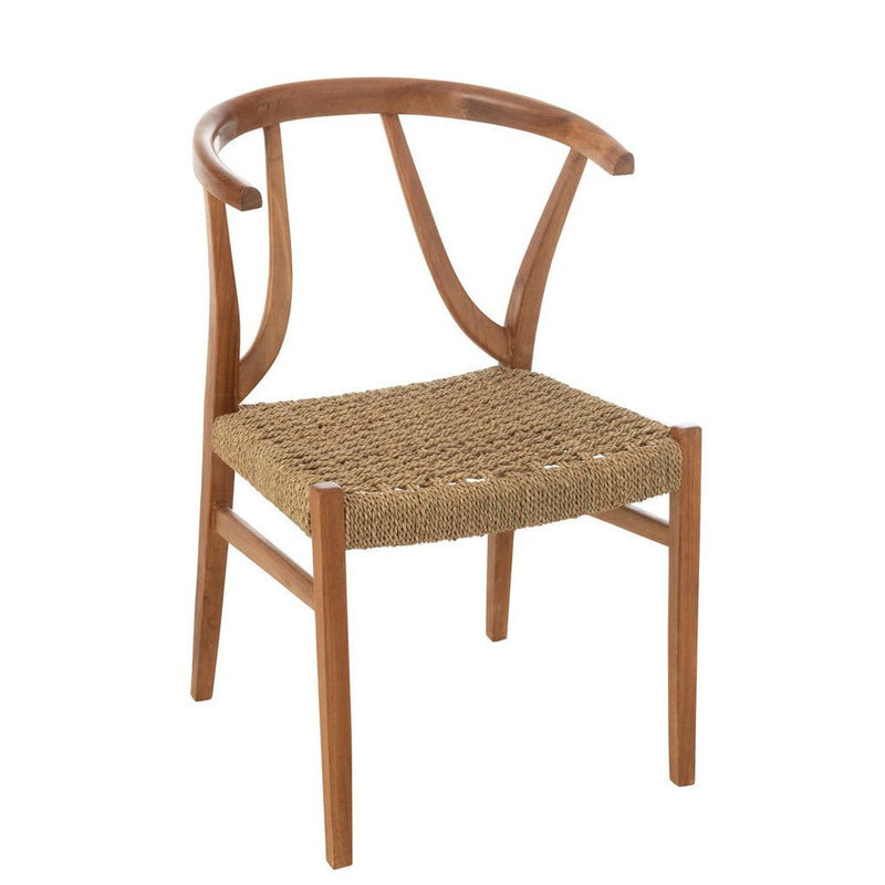 Eetkamerstoel Naturel Teakhout 53 cm 53x50x81 cm-Eetkamerstoelen-J-Line