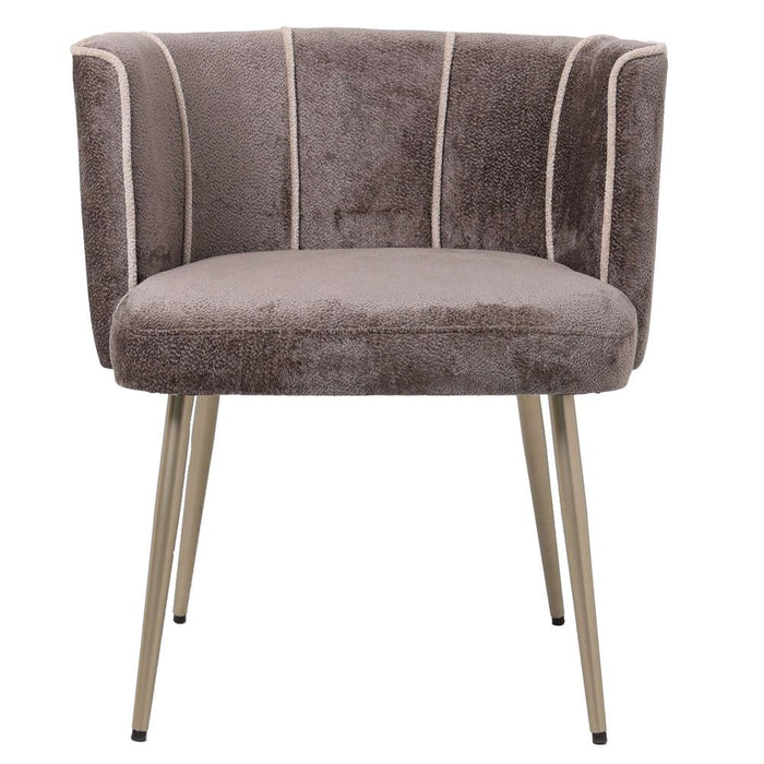 Eetkamerstoel Nell Polyester Bruin-Eetkamerstoelen-PTMD