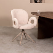 Eetkamerstoel Neo Naturel Boucle Taupe Metalen Frame 59x61x86 cm-Eetkamerstoelen-LABEL51