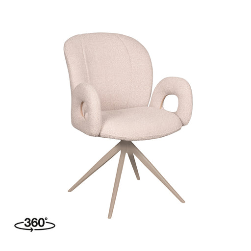 Eetkamerstoel Neo - Naturel - Boucle - Taupe Metalen Frame-Eetkamerstoelen-LABEL51