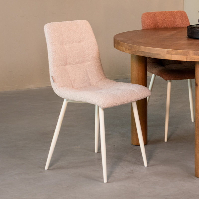 Eetkamerstoel Nino Champagne Boucle 54x45x89 cm-Eetkamerstoelen-LABEL51