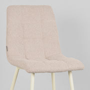 Eetkamerstoel Nino Naturel Boucle Wit Metalen Frame 54x45x89 cm-Eetkamerstoelen-LABEL51