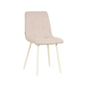Eetkamerstoel Nino Naturel Boucle Wit Metalen Frame 54x45x89 cm-Eetkamerstoelen-LABEL51
