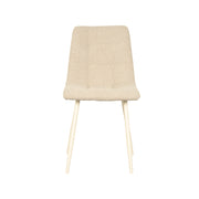 Eetkamerstoel Nino Zand Boucle Wit Metalen Frame 54x45x89 cm-Eetkamerstoelen-LABEL51