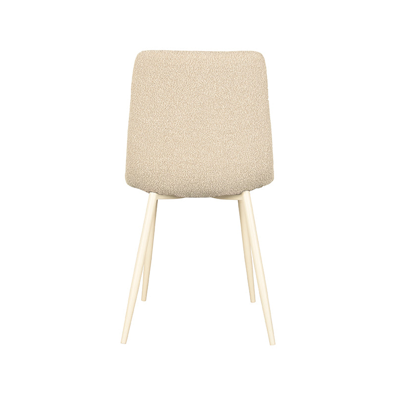 Eetkamerstoel Nino Zand Boucle Wit Metalen Frame 54x45x89 cm-Eetkamerstoelen-LABEL51