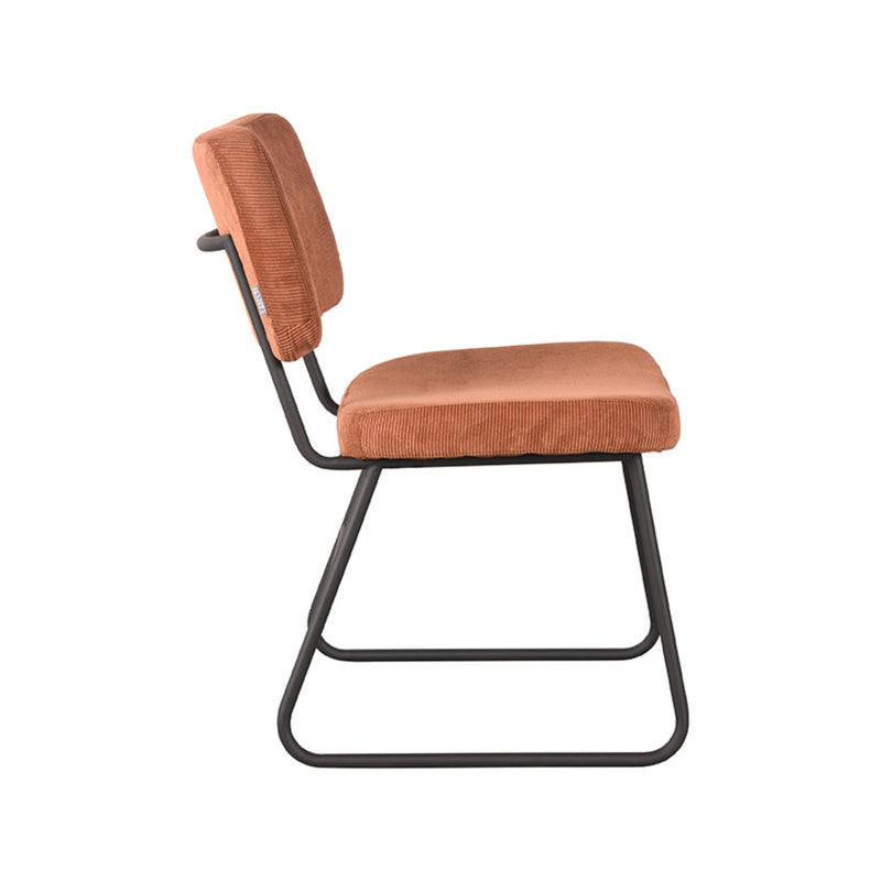 Eetkamerstoel Noah Rust Ribcord Zwart Metalen Frame 47x61x85 cm-Eetkamerstoelen-LABEL51