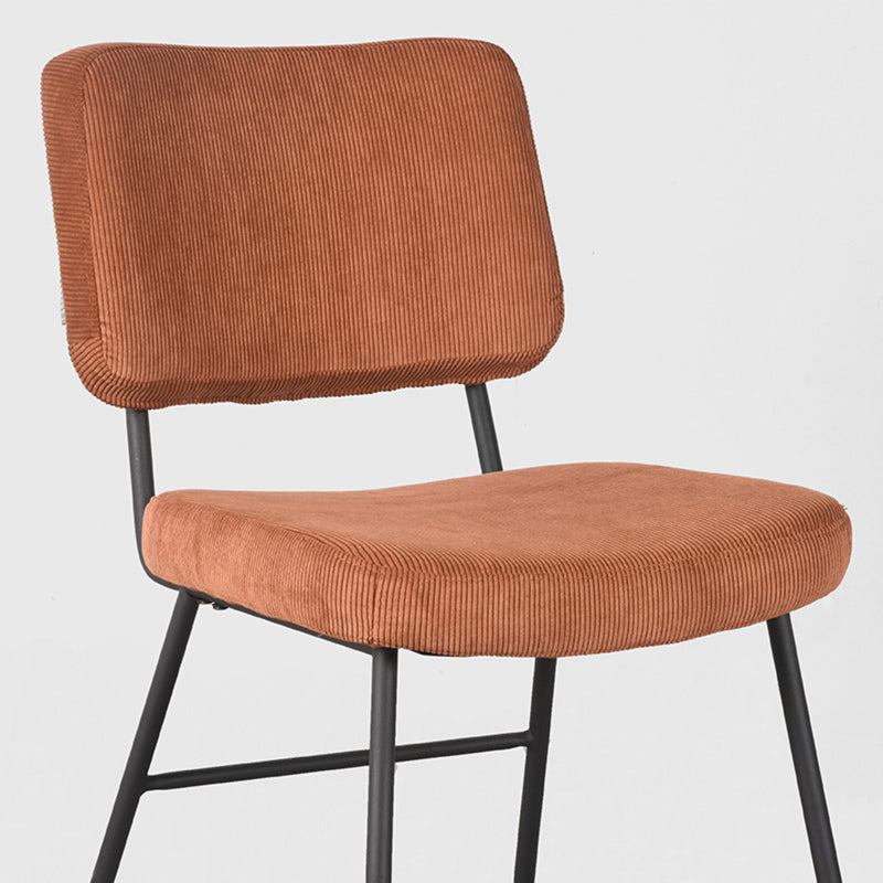 Eetkamerstoel Noah Rust Ribcord Zwart Metalen Frame 47x61x85 cm-Eetkamerstoelen-LABEL51