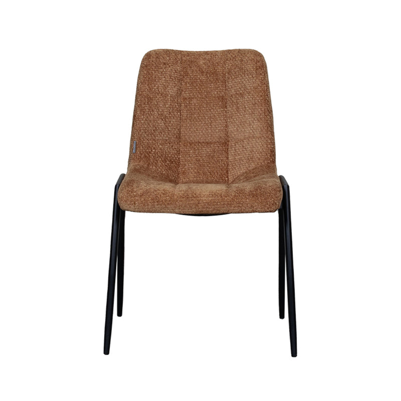 Eetkamerstoel Noor Cognac Elite Zwart Metalen Frame 51x41x84 cm-Eetkamerstoelen-LABEL51
