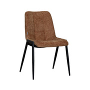 Eetkamerstoel Noor Cognac Elite Zwart Metalen Frame 51x41x84 cm-Eetkamerstoelen-LABEL51